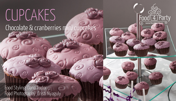 Chocolate & Cranberries Mini Cupcakes