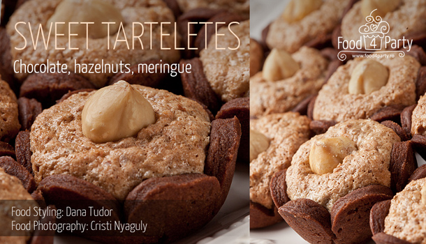 Sweet Tartelettes with Chocolate, Hazelnuts and Meringue